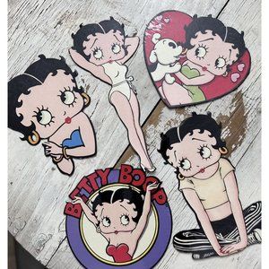 Betty Boop 6 Magnets die cut office school 6 Made in USA pinup cartoon